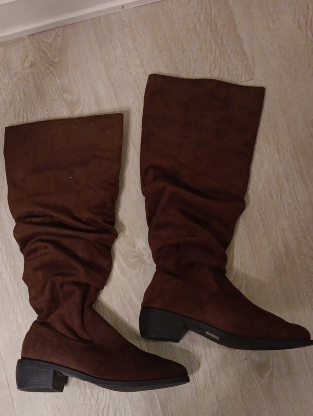 SHEIN Brown Slouch Knee-High Heeled Boots